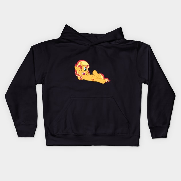 Laid-Back Sunset Shimmer Kids Hoodie by Wissle